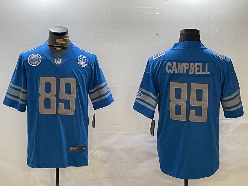 Men Detroit Lions #89 Campbell Blue 2024 Nike Limited NFL Jersey style 4